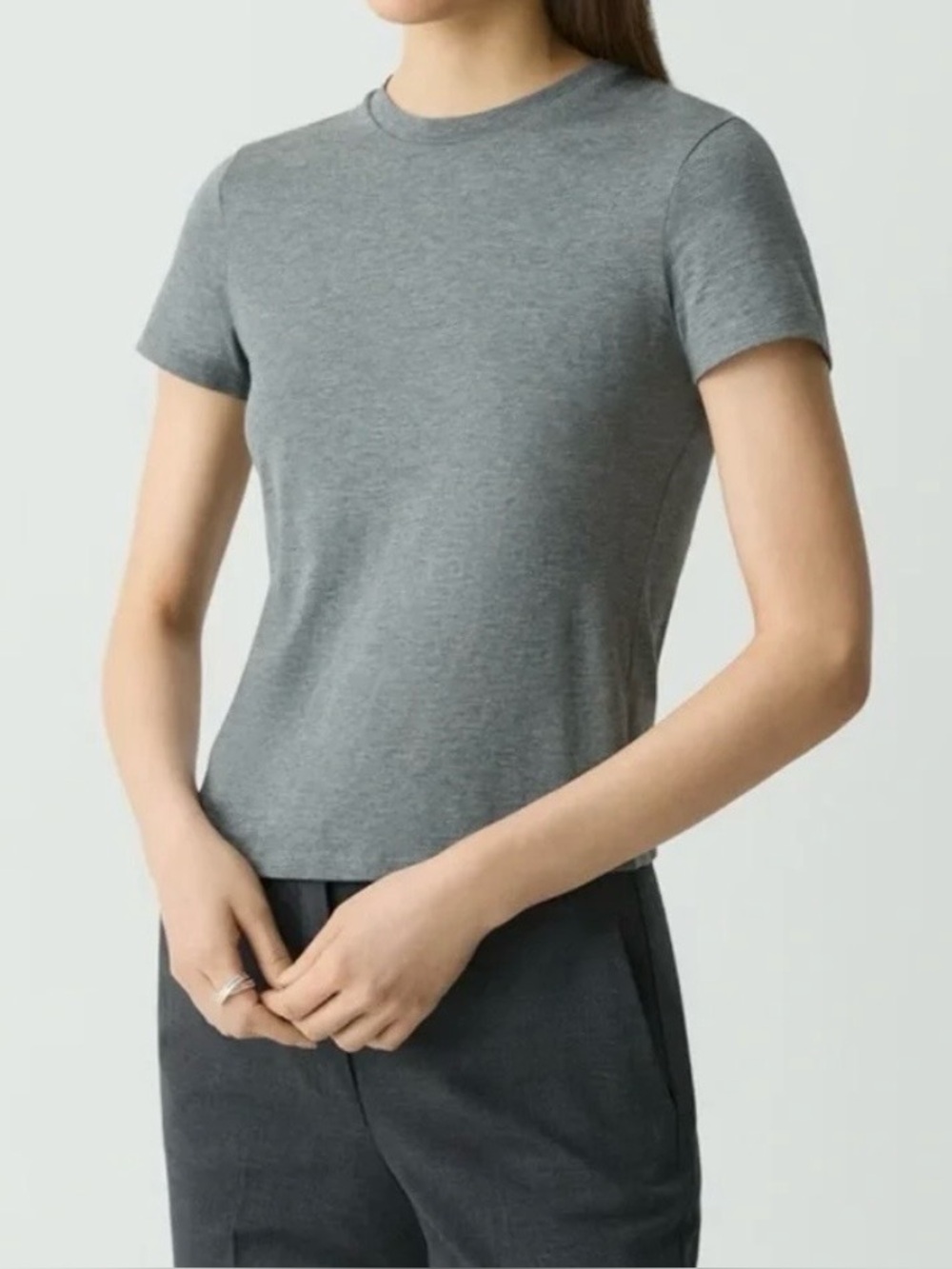 NWT Theory Shadow Gray Sea Slub Top Gray Size Large